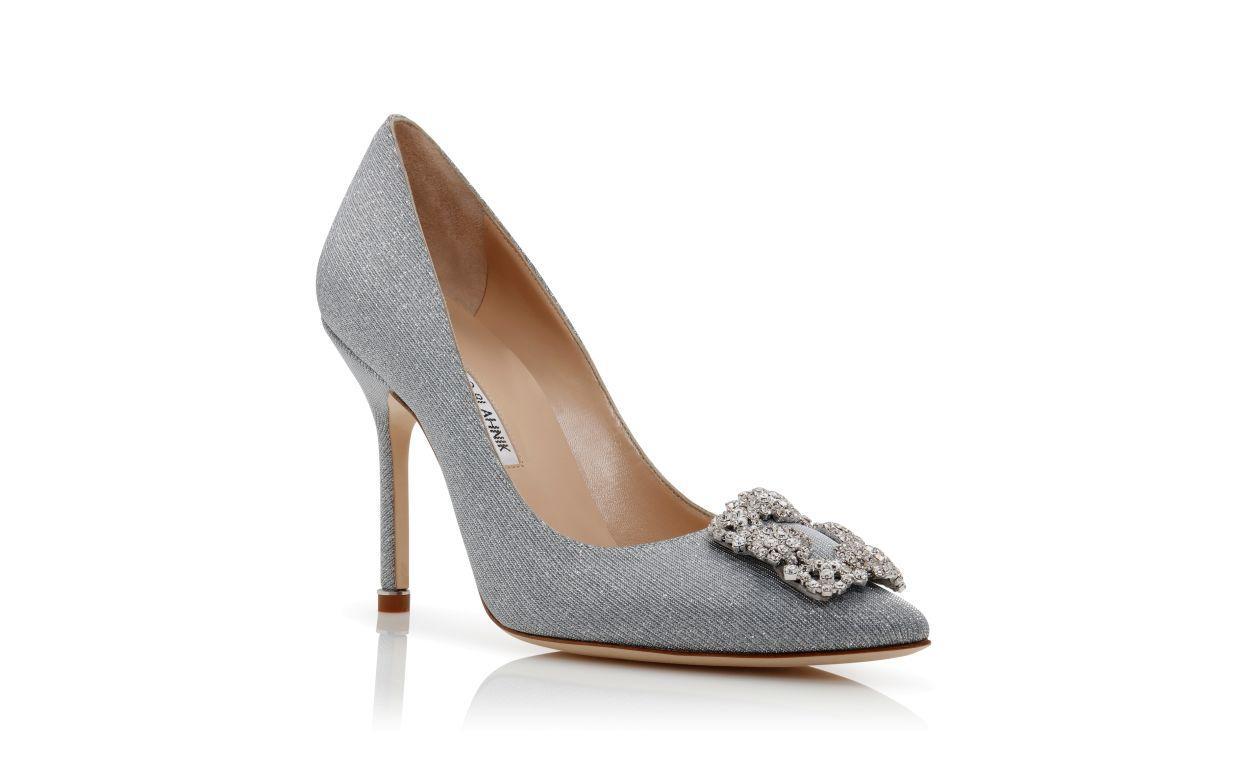 HANGISI GLITTER Silver Glitter Jewel Buckle Pumps Product Image