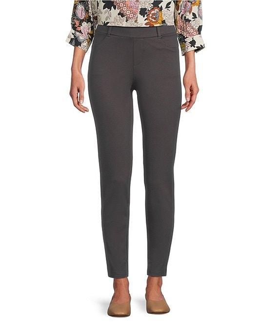 Intro Petite Size Stella Double Knit Slim Straight Leg Pull-On Pants Product Image