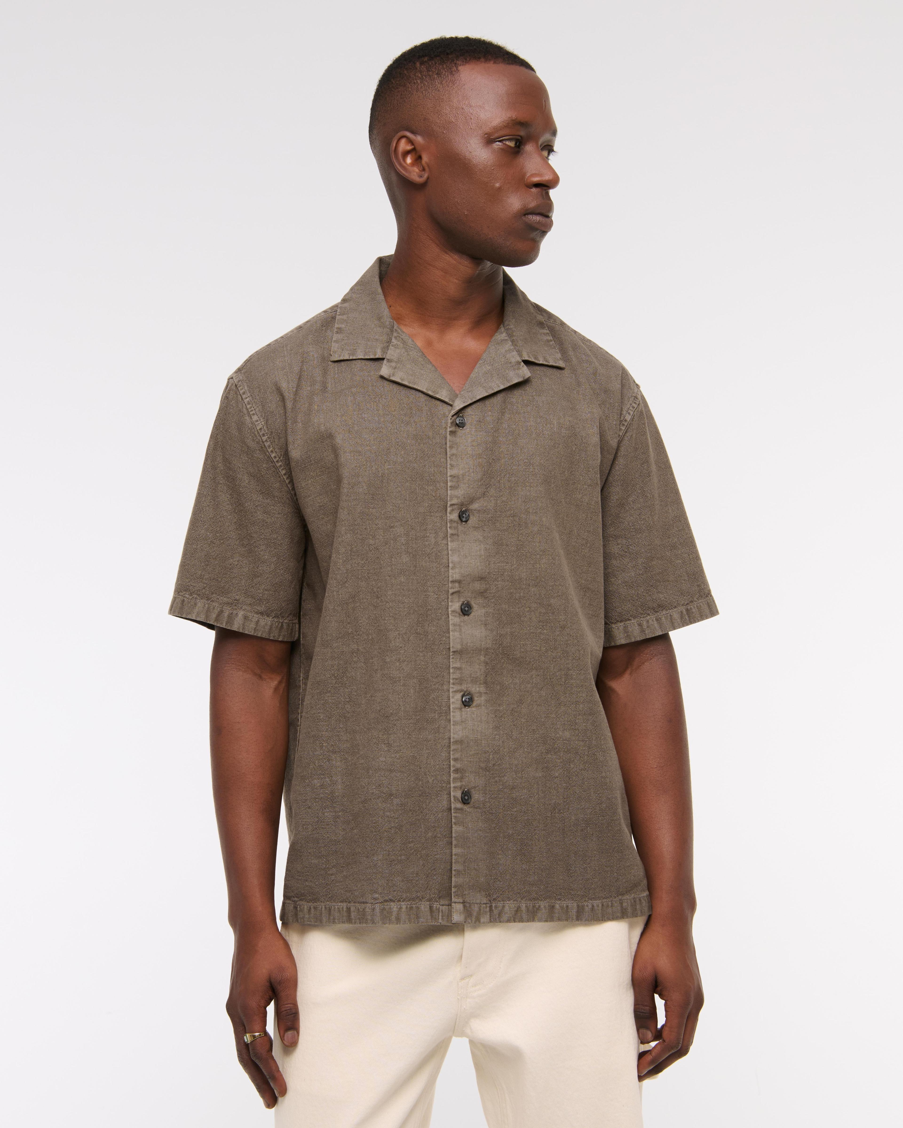 Camp Collar Summer Linen-Blend Shirt Product Image