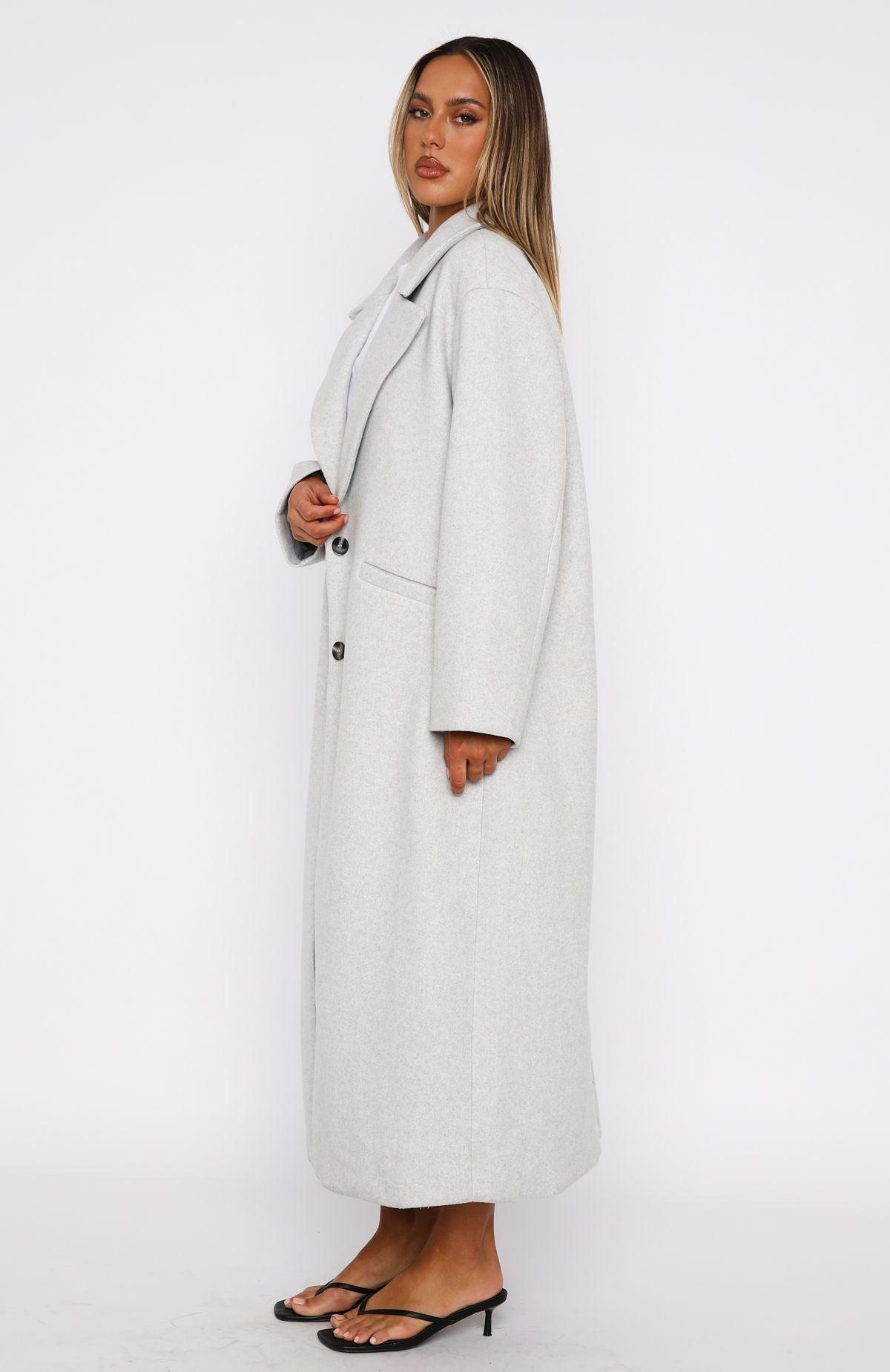 Smart Casual Oversized Coat Grey Product Image