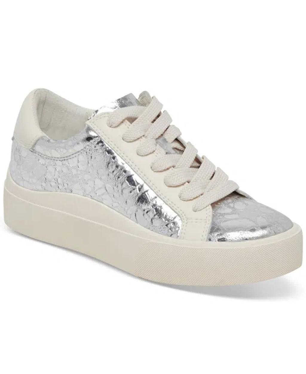 DOLCE VITA Zayn Platform Sneaker In Silver Distressed Metallic Product Image