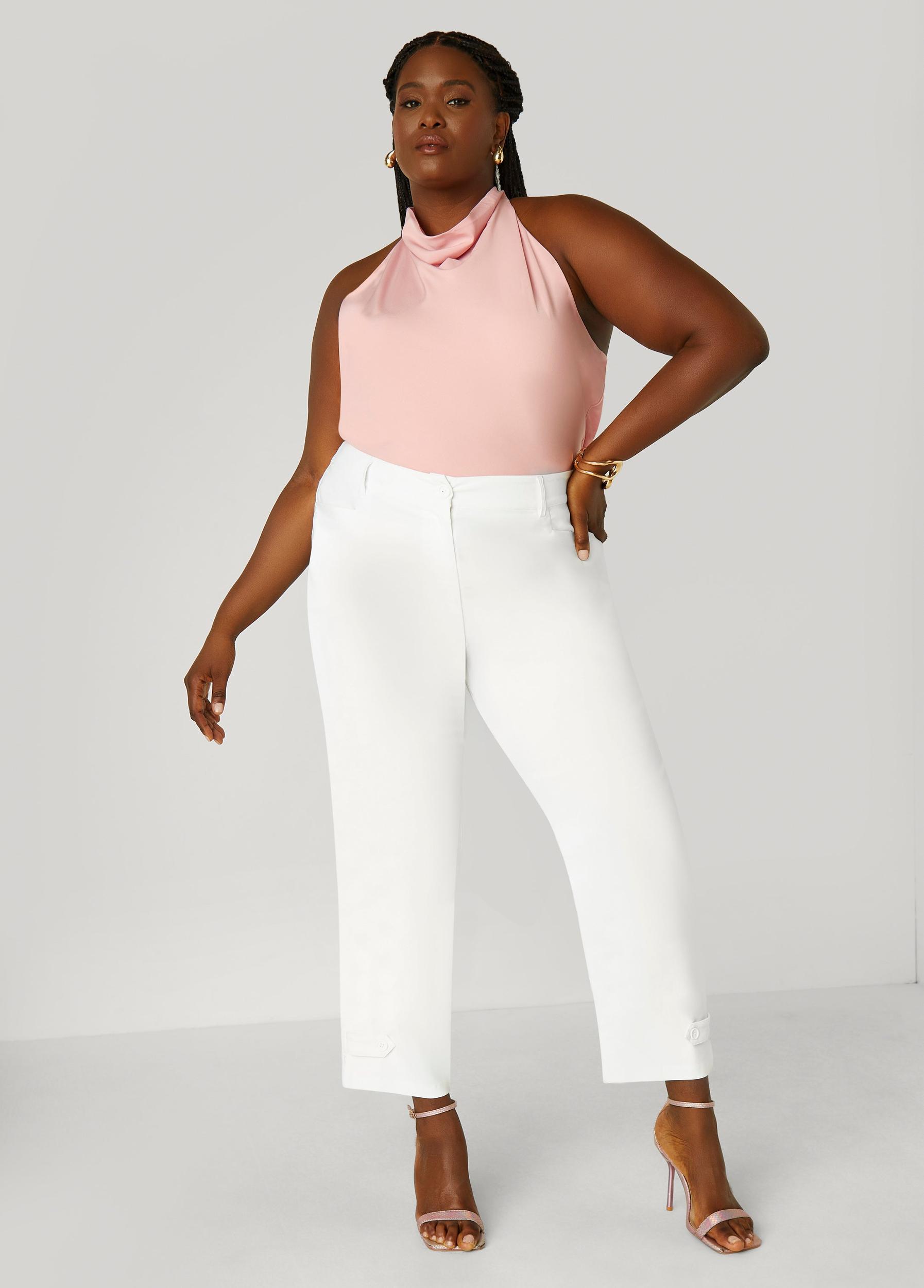 Plus Size Satin Cowl Neck Top Ashley Stewart Product Image