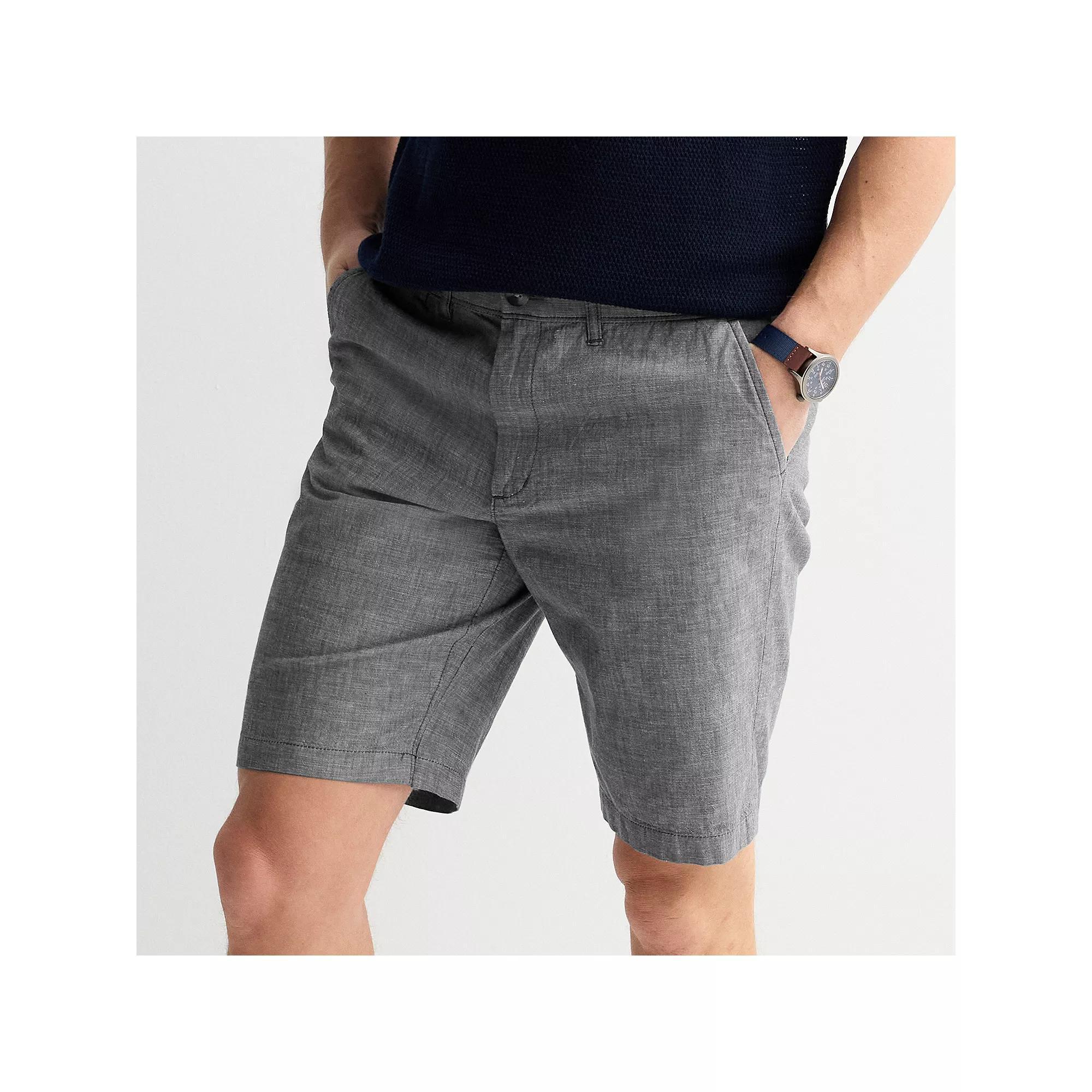 Men's Sonoma Goods For Life® 11" Flexwear Flat Front Shorts, Size: 31 11 IN, Black Chambray Product Image