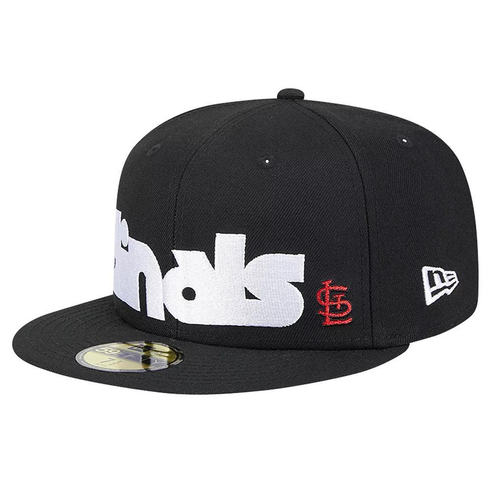 Men's New Era Black St. Louis Cardinals Checkered Undervisor 59FIFTY Fitted Hat, Size: 7 1/8 Product Image