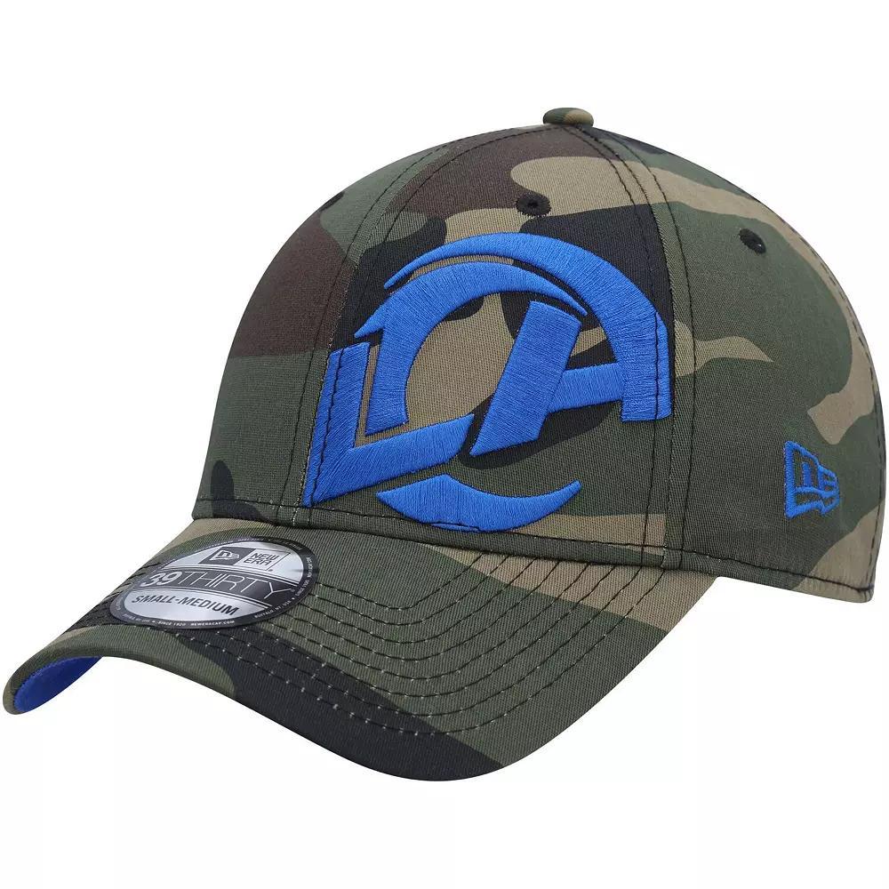 Men's New Era Camo Los Angeles Rams  Punched Out 39THIRTY Flex Hat, Size: Small/Medium, Green Product Image