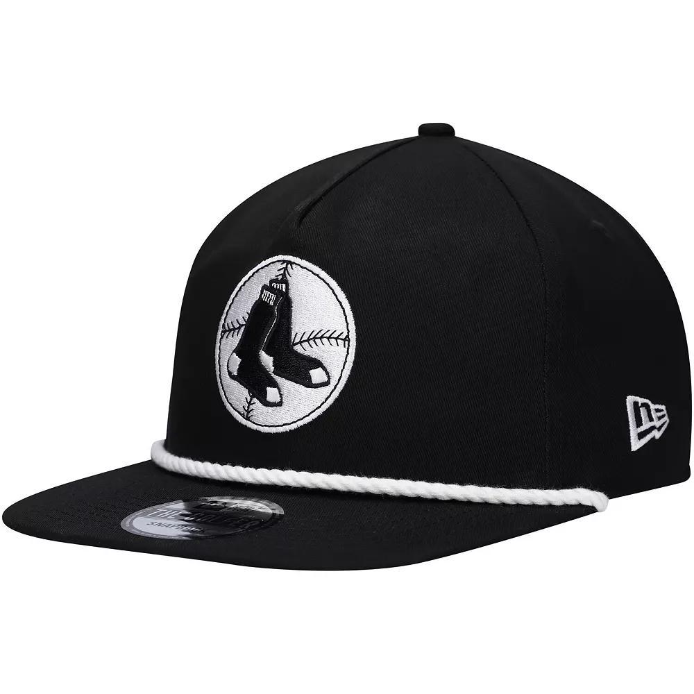 Men's New Era Black Boston Red Sox Golfer Snapback Hat Product Image