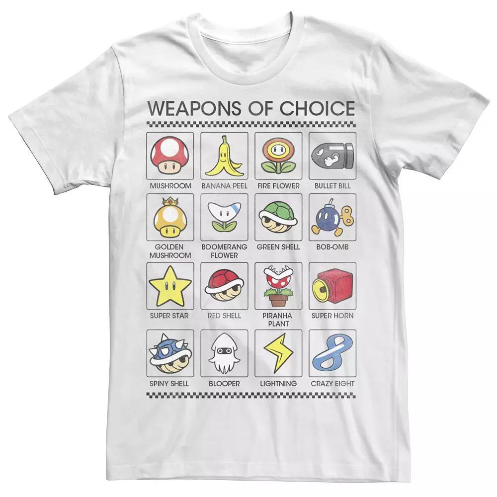 Men's Nintendo Mario Kart Weapons Of Choice Item Poster Tee,  Product Image
