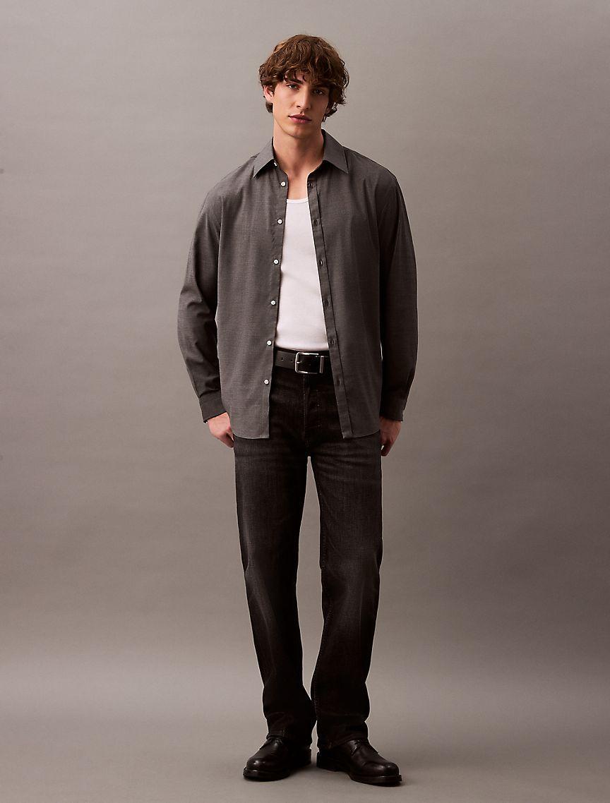 Relaxed Wool Blend Button-Down Shirt Product Image