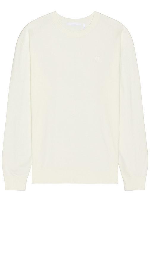 Helmut Lang Fine Gauge Crewneck Sweater in White Product Image