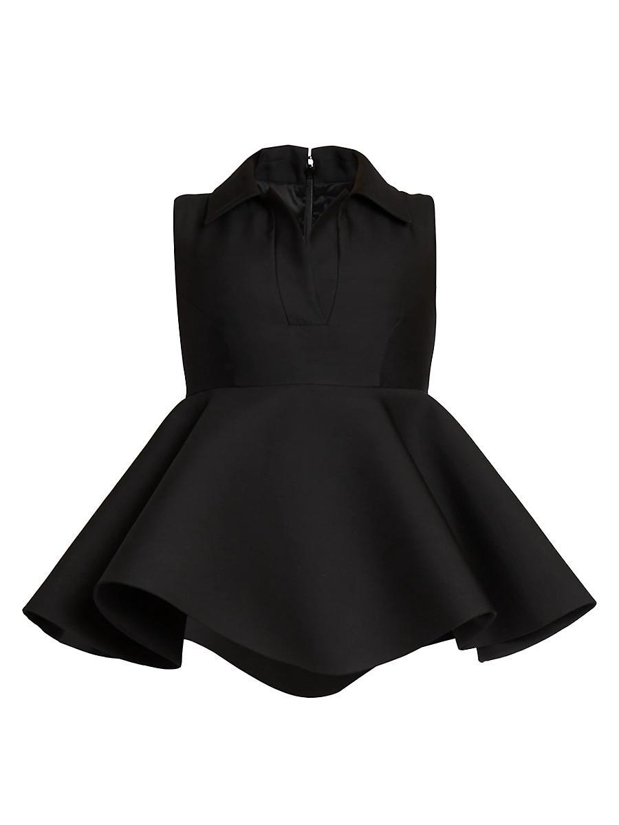 Womens Wool-Silk Sleeveless Peplum Top Product Image