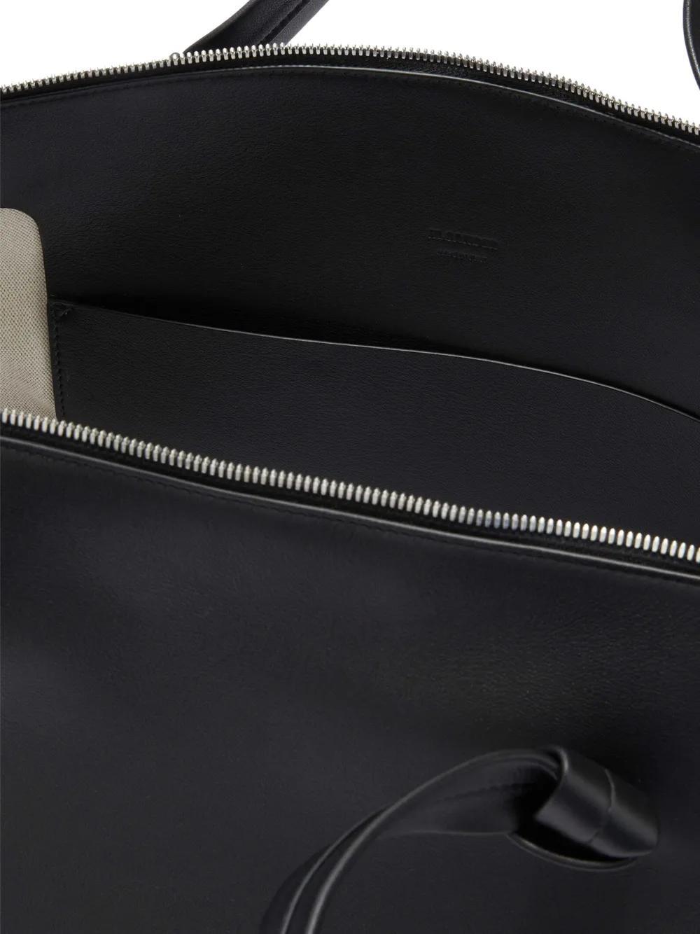 JIL SANDER Knot Leather Duffle Bag In Black Product Image