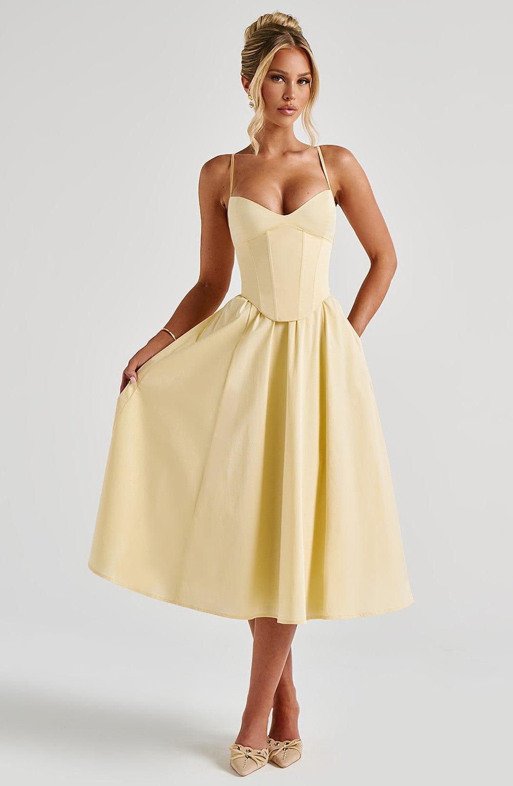Mariella Midi Dress - Lemon Product Image