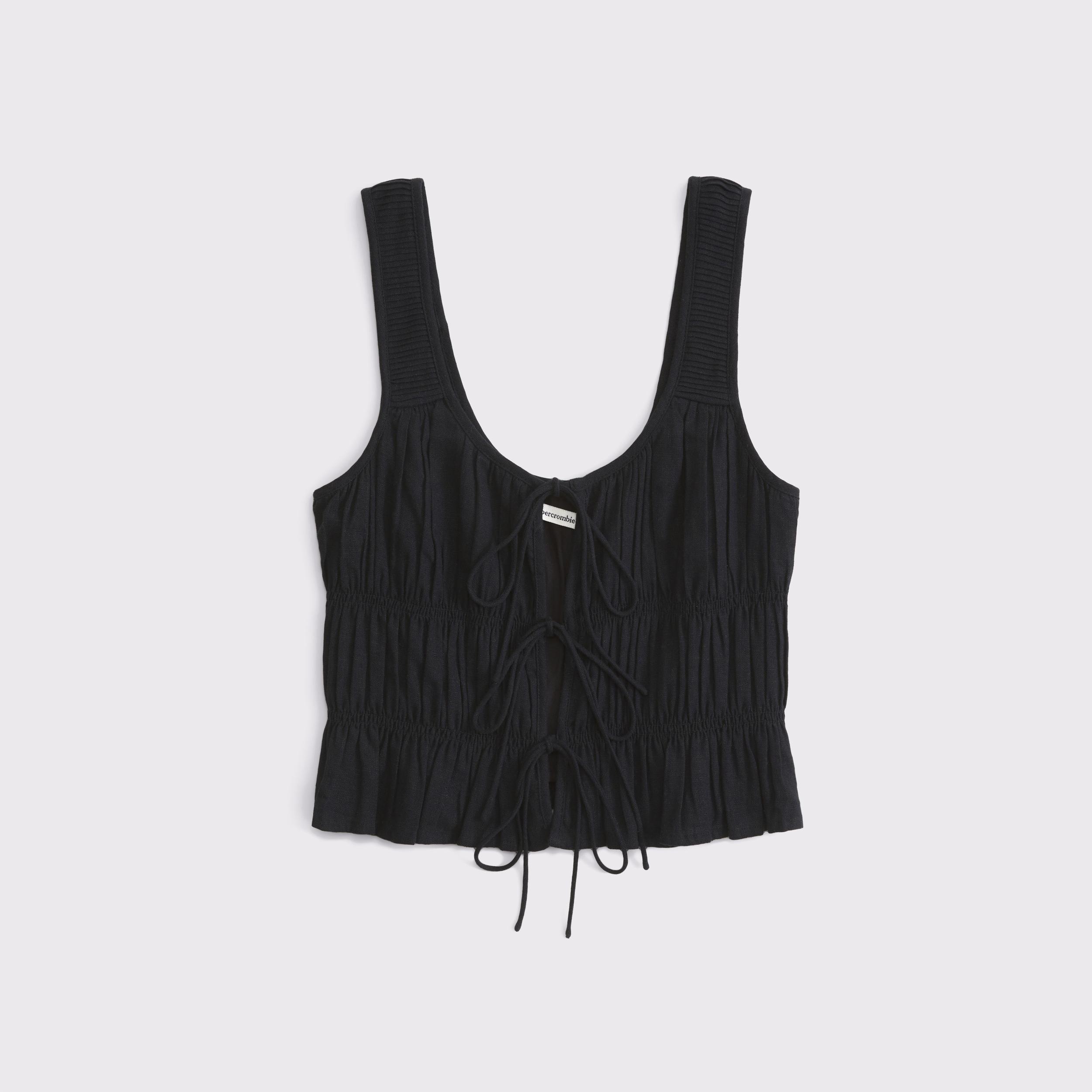 Ruched Tie-Front Top Product Image