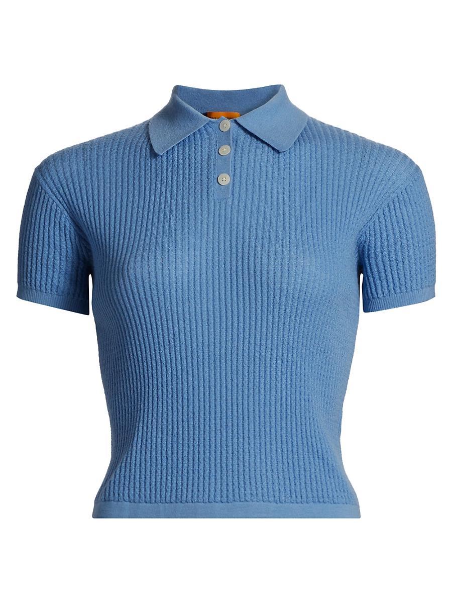 Womens Shrunken Cashmere Polo Shirt Product Image