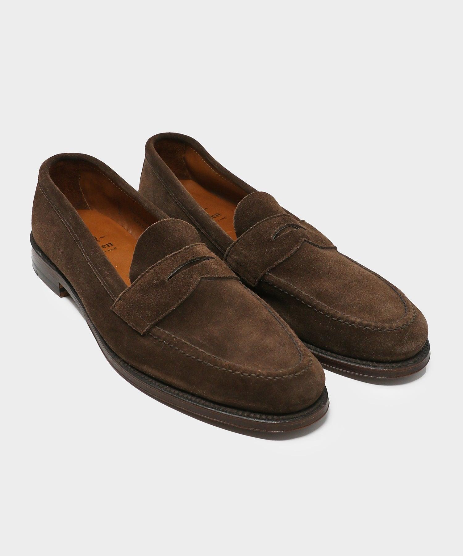 Alden Dark Brown Suede Penny Loafer Product Image