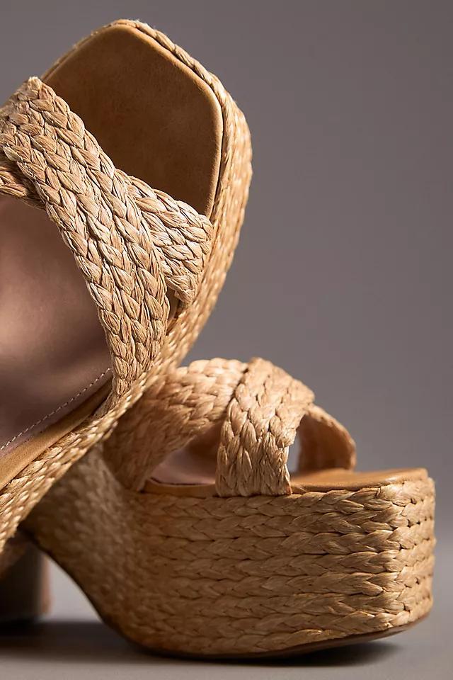 Vicenza Cross-Strap Raffia Platform Sandals Product Image