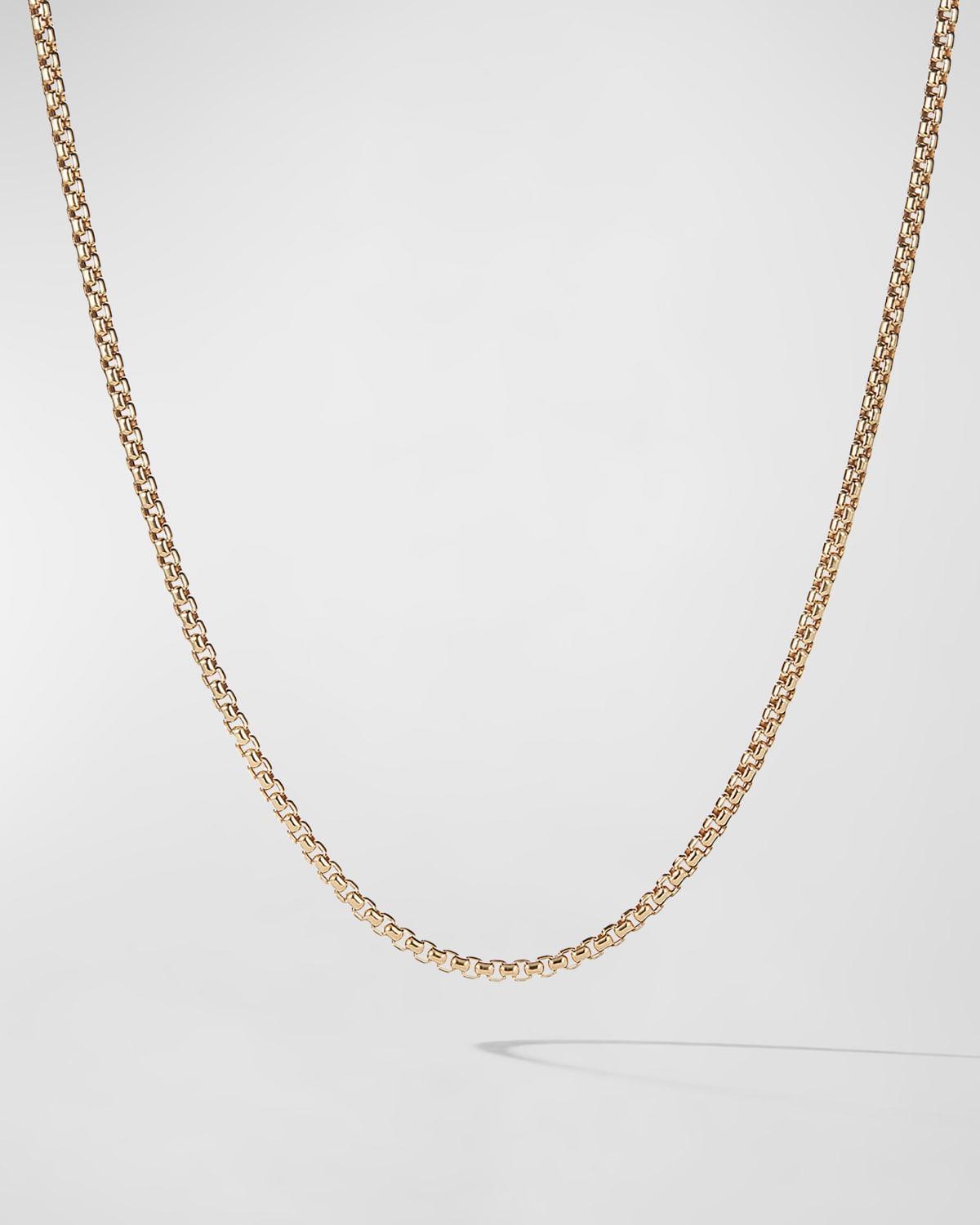 Mens Box Chain Necklace in 18K Yellow Gold Product Image