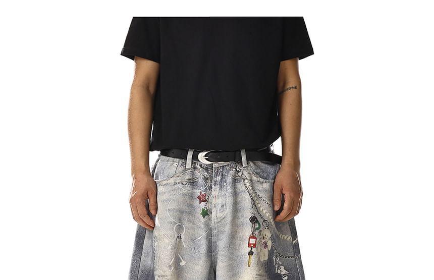 Mid Rise Patterned Print Jorts Product Image