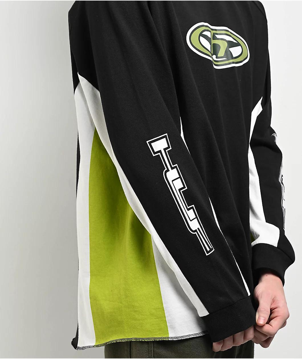 HUF Holeshot Moto Black & Green Long Sleeve T-Shirt Product Image