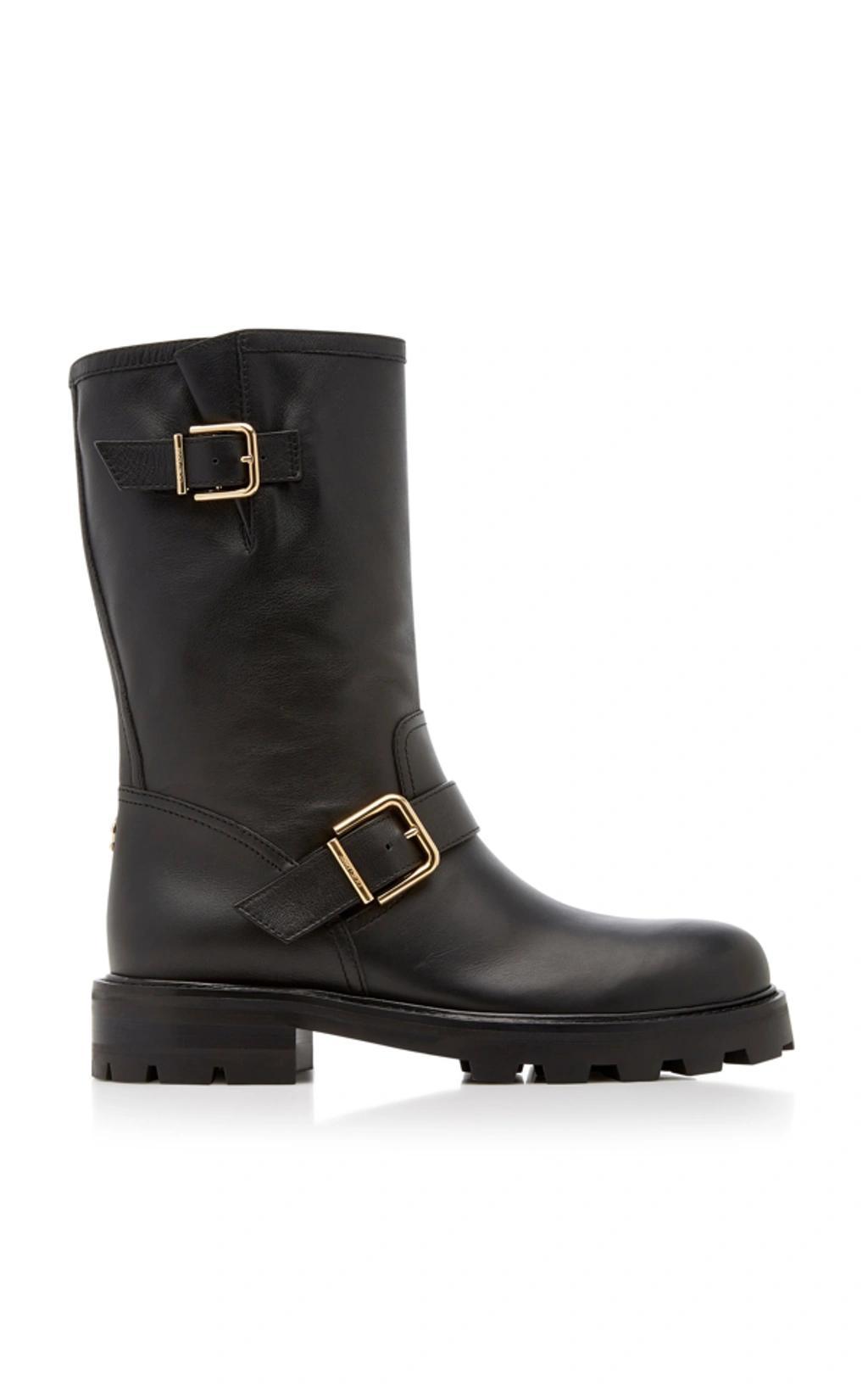 JIMMY CHOO Biker Ii Ankle Boots - Black Lined Product Image