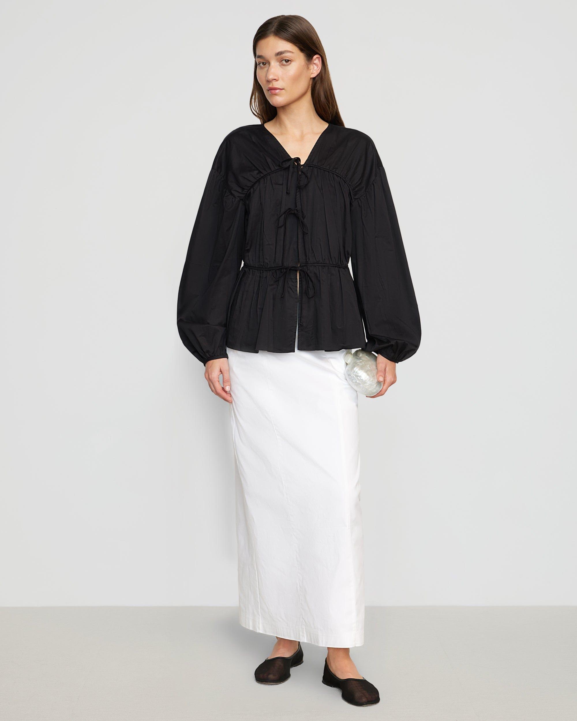 Hira Tie-Front Organic Cotton Blouse Product Image