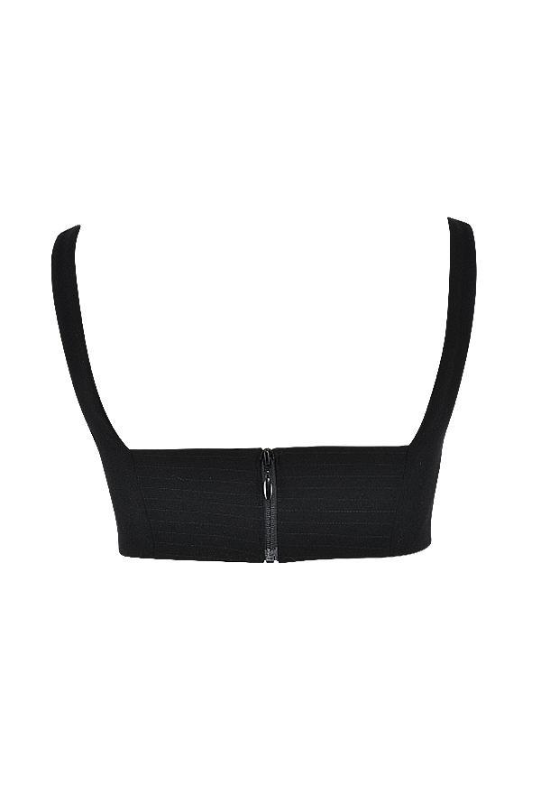 Luciana  black pleated bandeau top Product Image