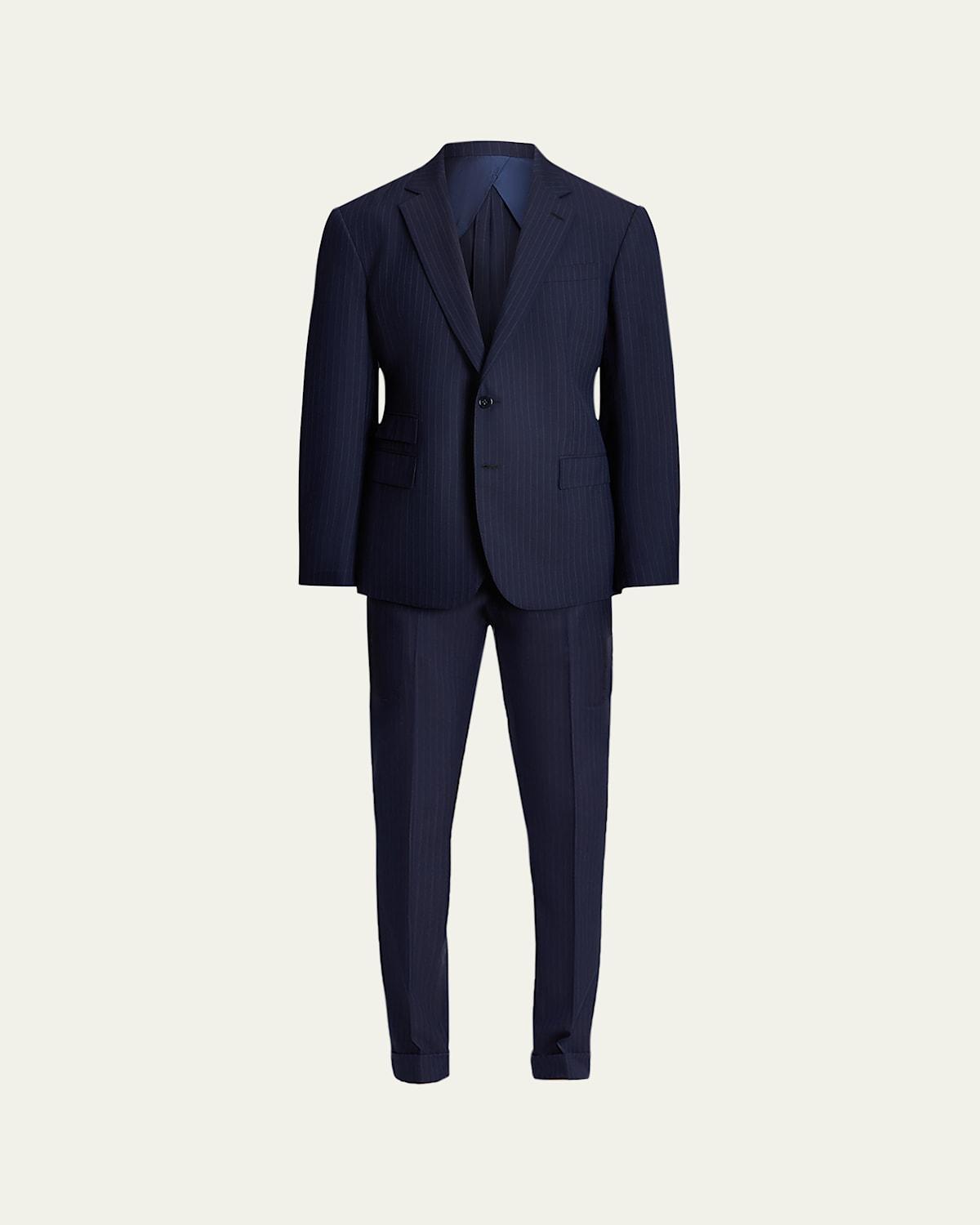 Mens Kent Hand-Tailored Pinstripe Suit Product Image