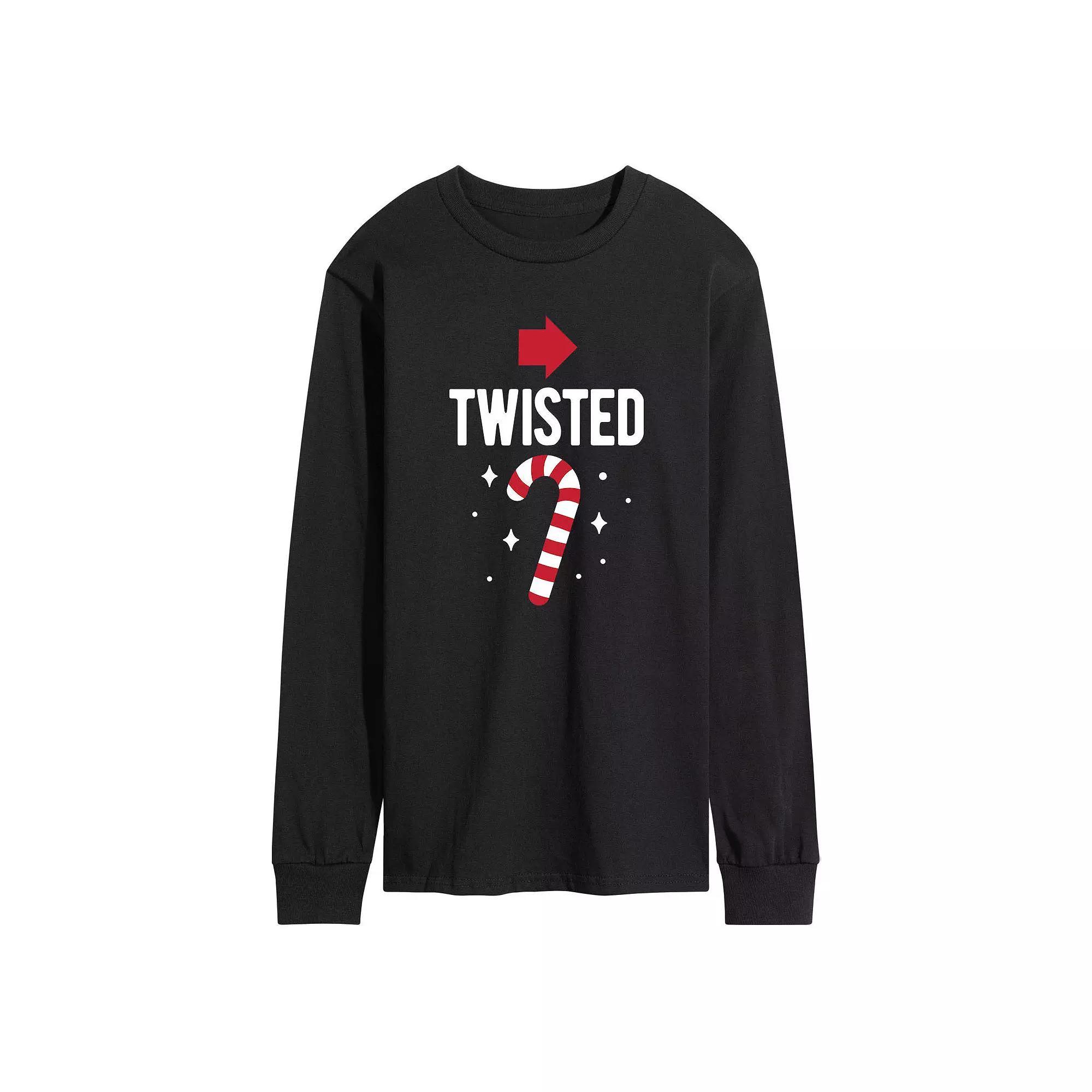 Men's Candy Cane Twisted Long Sleeve Tee,  Product Image
