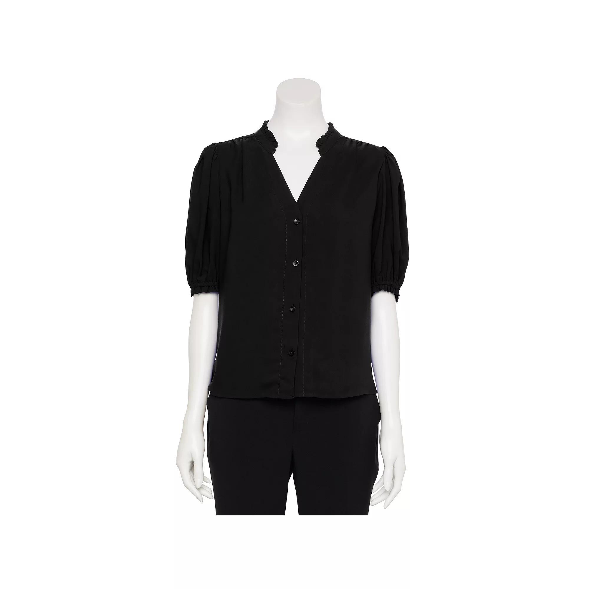 Women's Nine West Adaptive Ruffle Shirt,  Product Image