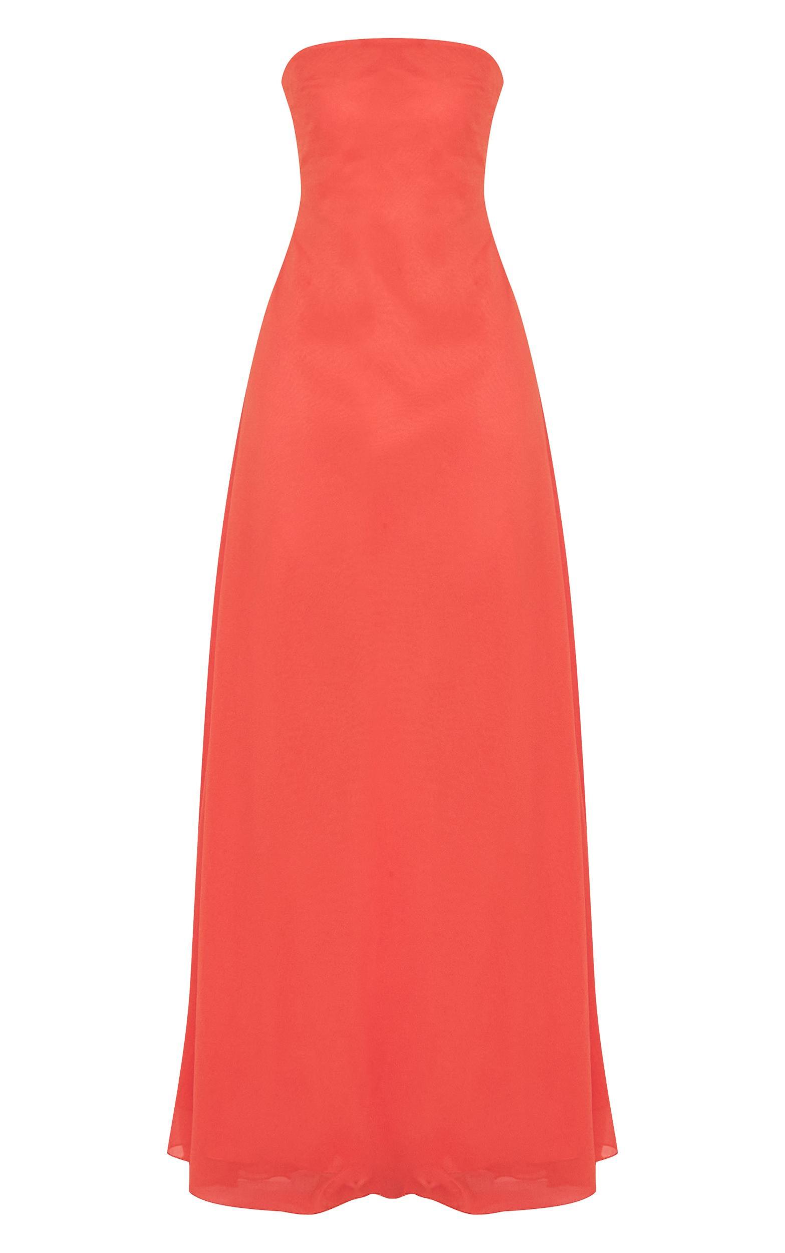 Rust Chiffon Bandeau Maxi Dress Product Image