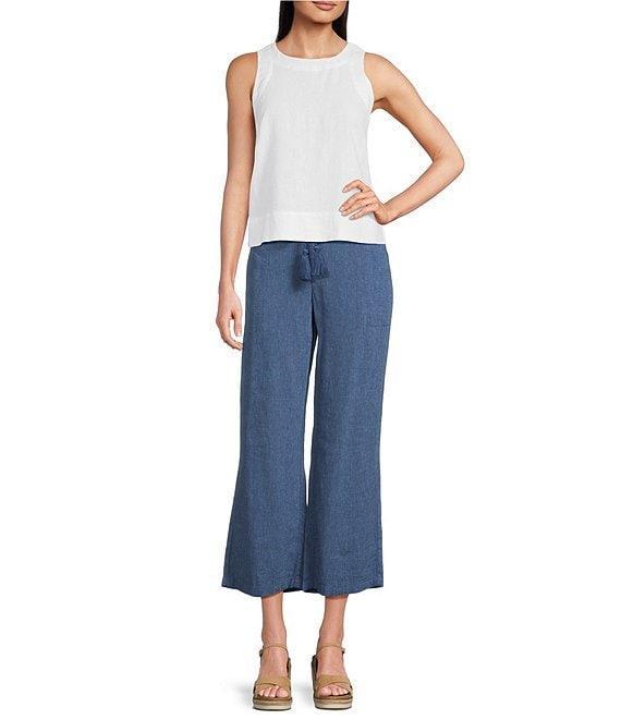 NIC + ZOE Rumba Linen Blend Crew Neck Sleeveless Pop On Coorinating Tank Product Image
