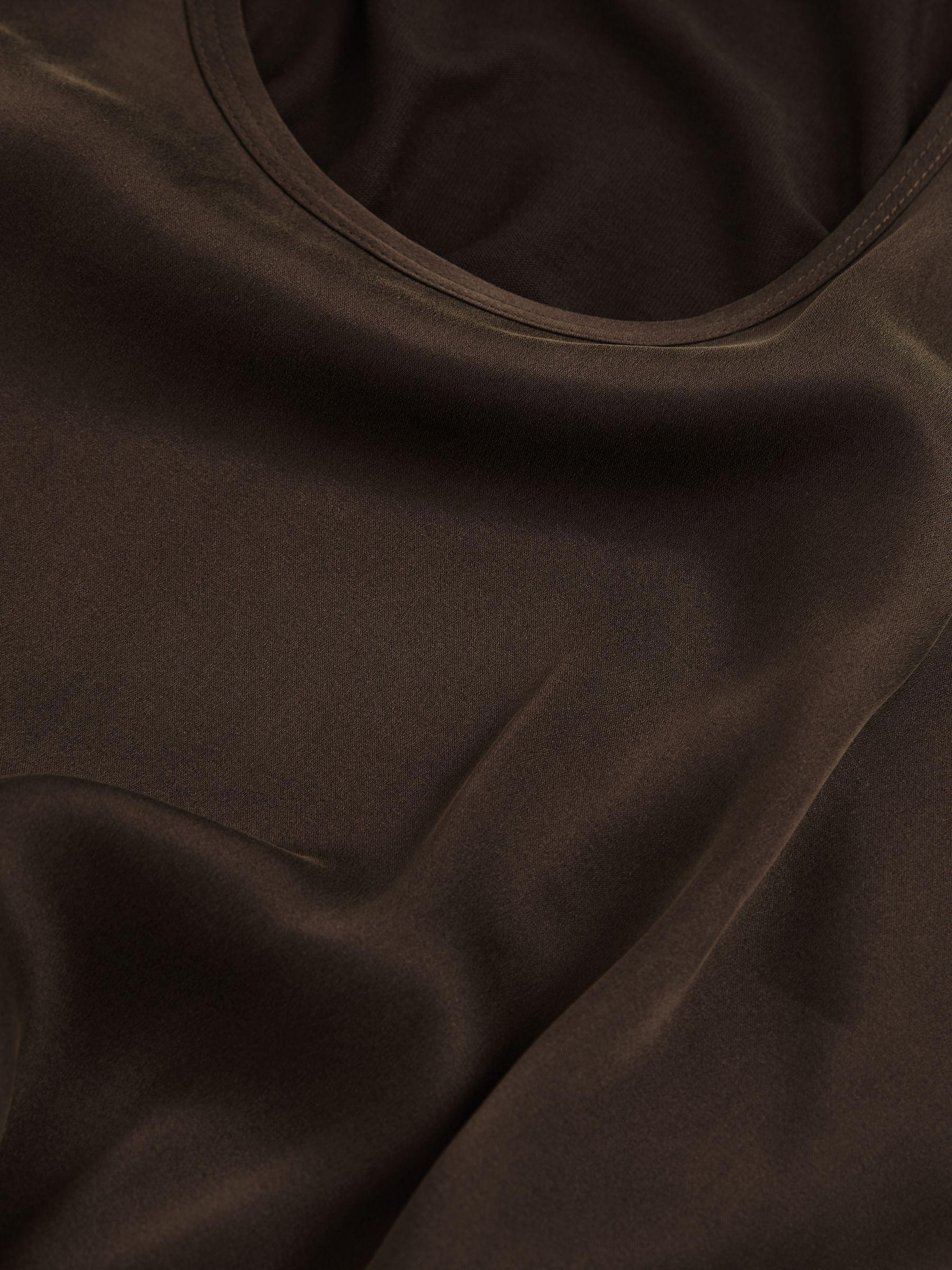 Silk Front Cami Top in Chocolate Product Image