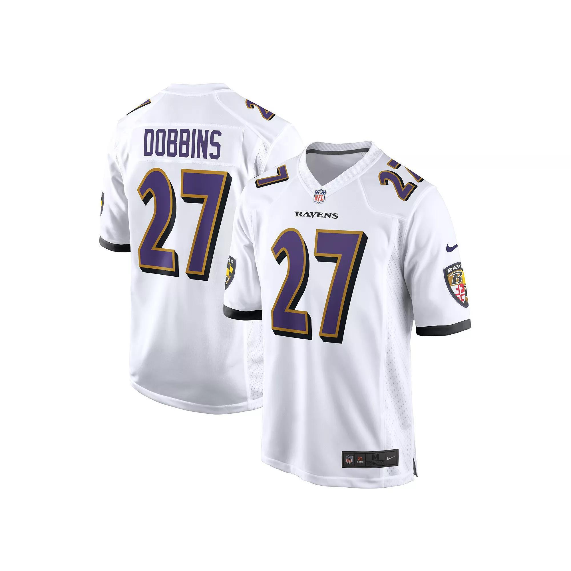 Men's Nike J.K. Dobbins White Baltimore Ravens Game Jersey, Size: 2XL Product Image