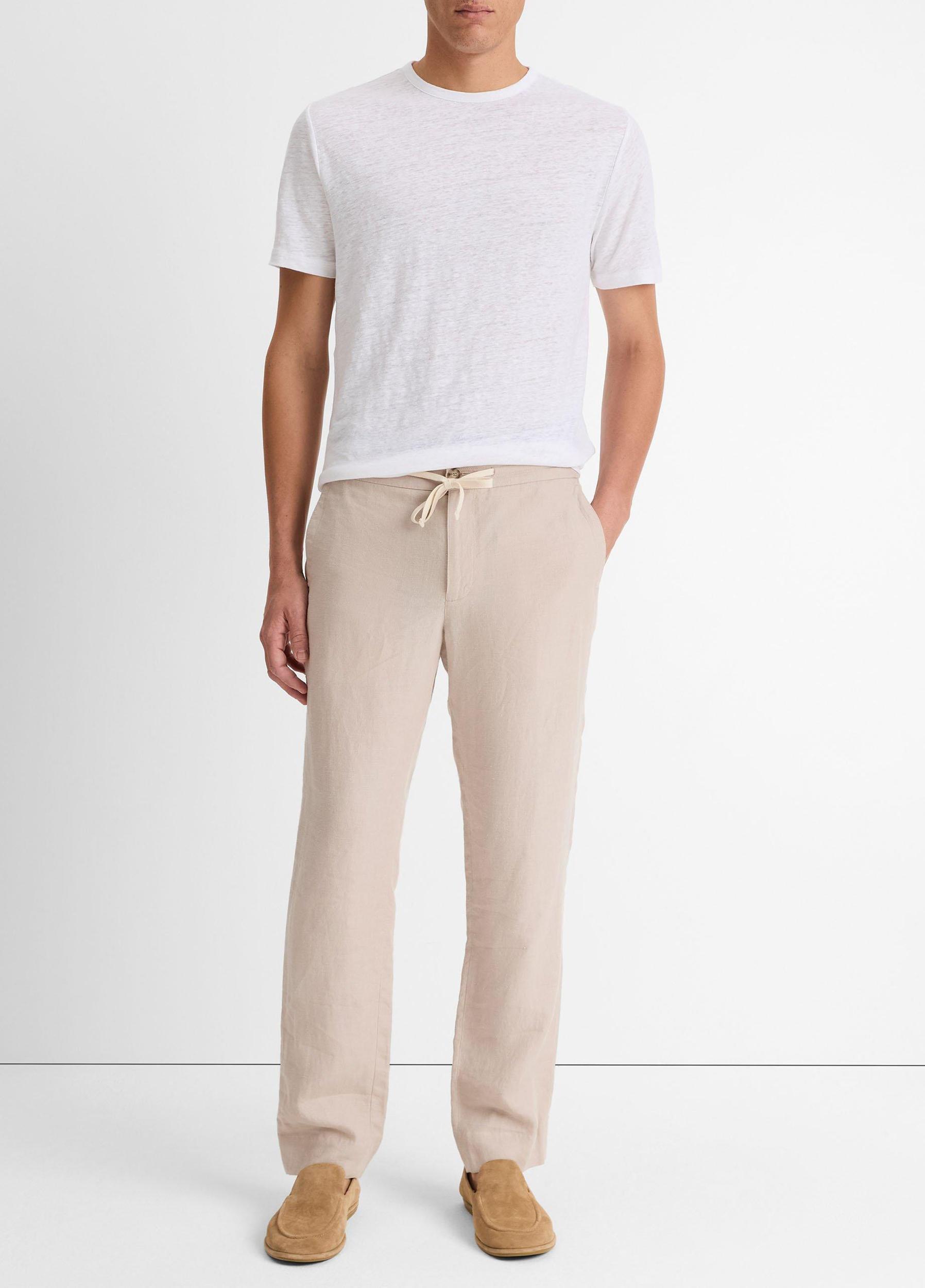 Linen Crew Neck T-Shirt Product Image