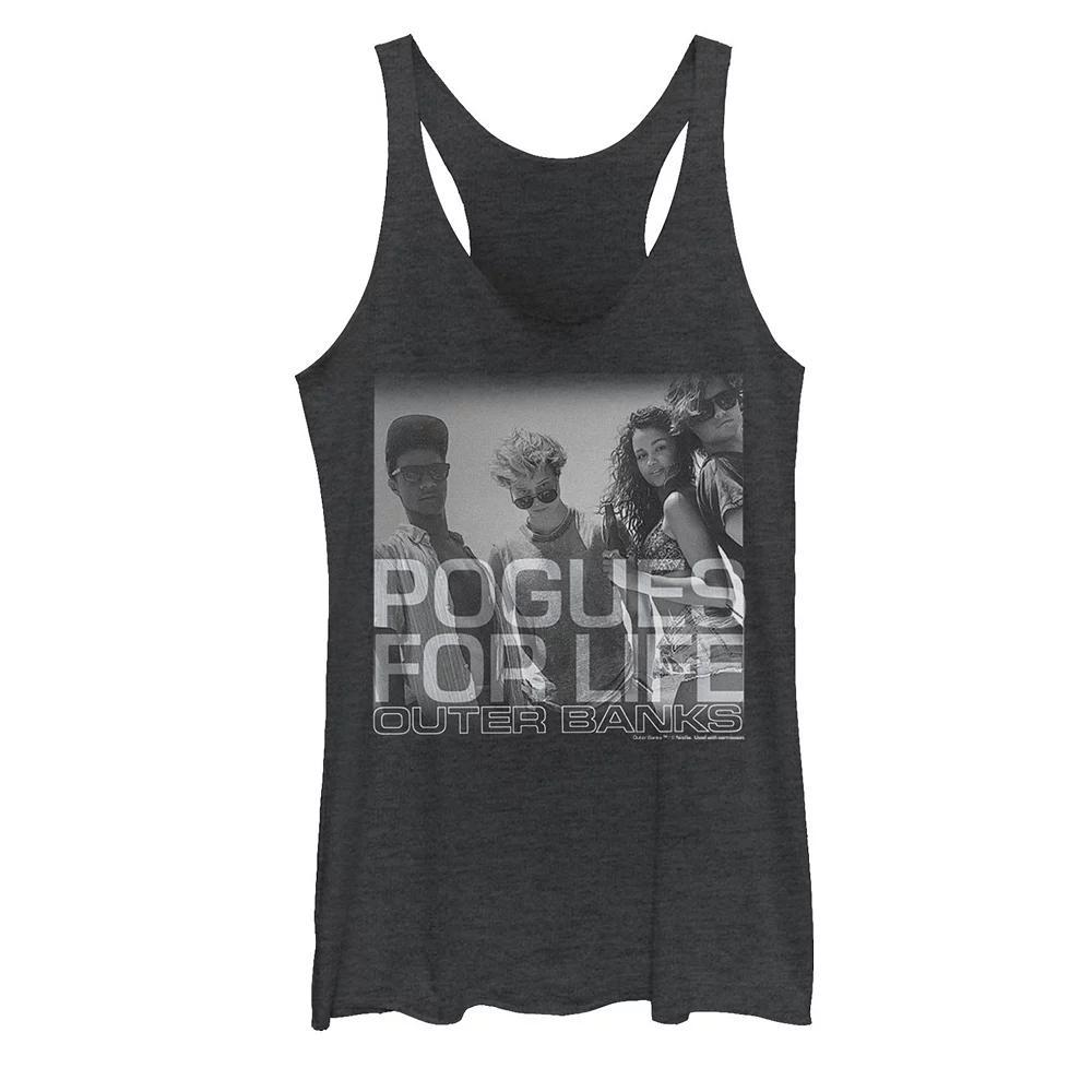 Juniors' Outer Banks Pogues For Life Graphic Tank Top, Girl's, Size: Small, Black Grey Product Image