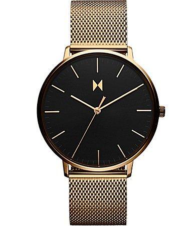 MVMT Mens Legacy Slim Panther Black Leather Strap Watch Product Image