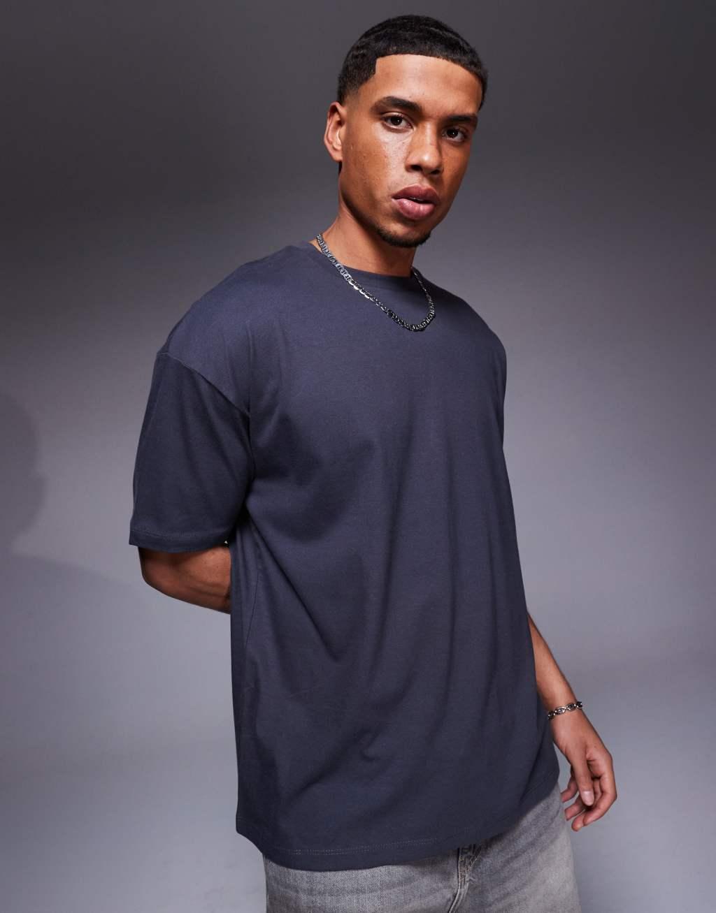 ASOS DESIGN oversized t-shirt with scenic graphics in charcoal Product Image