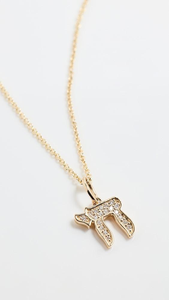 Sydney Evan 14k Chai Charm Tiffany Chain Necklace | Shopbop Product Image