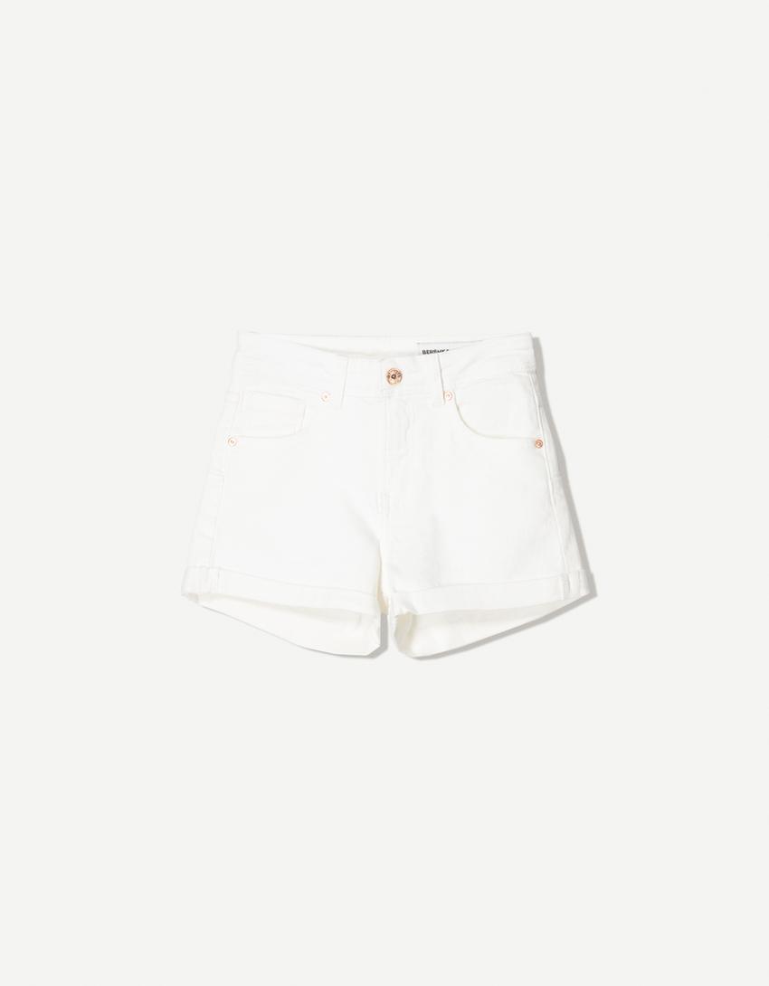 Roll-up denim shorts Product Image