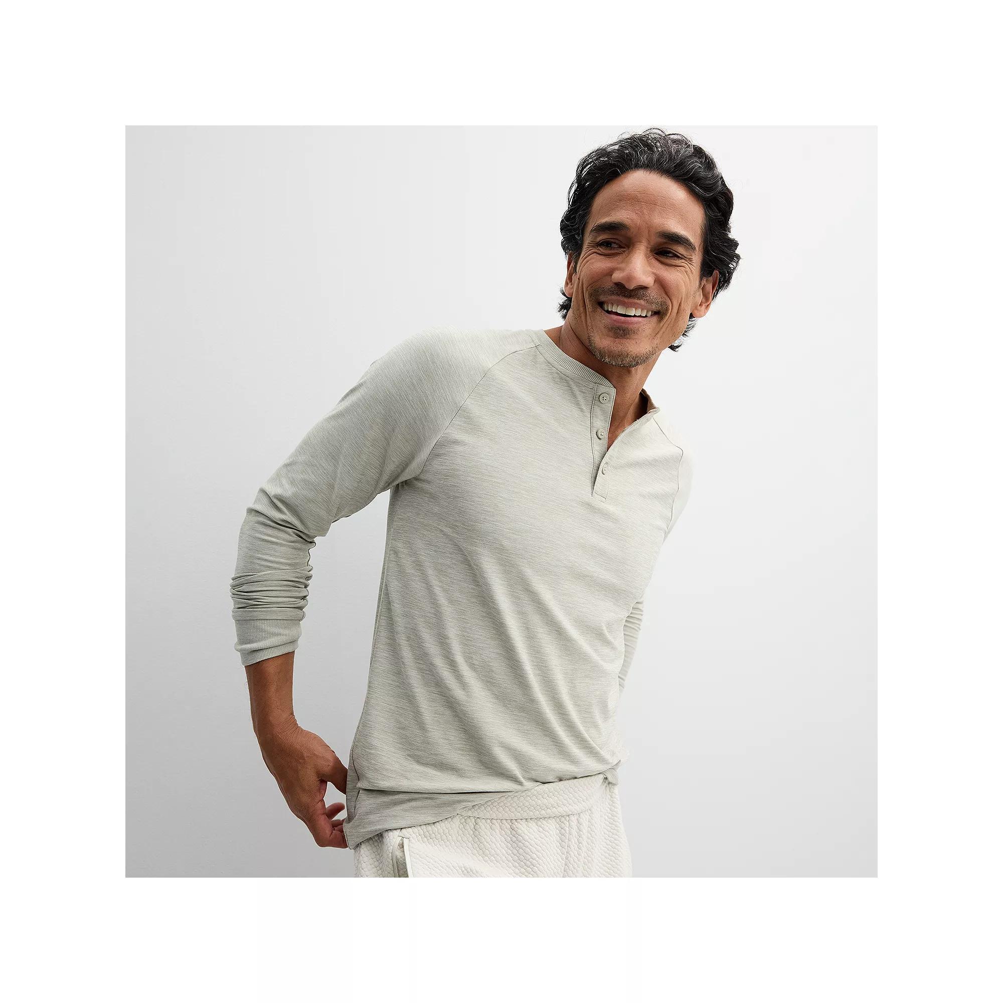 Men's FLX Long Sleeve Luxury Soft Wander Henley,  Product Image