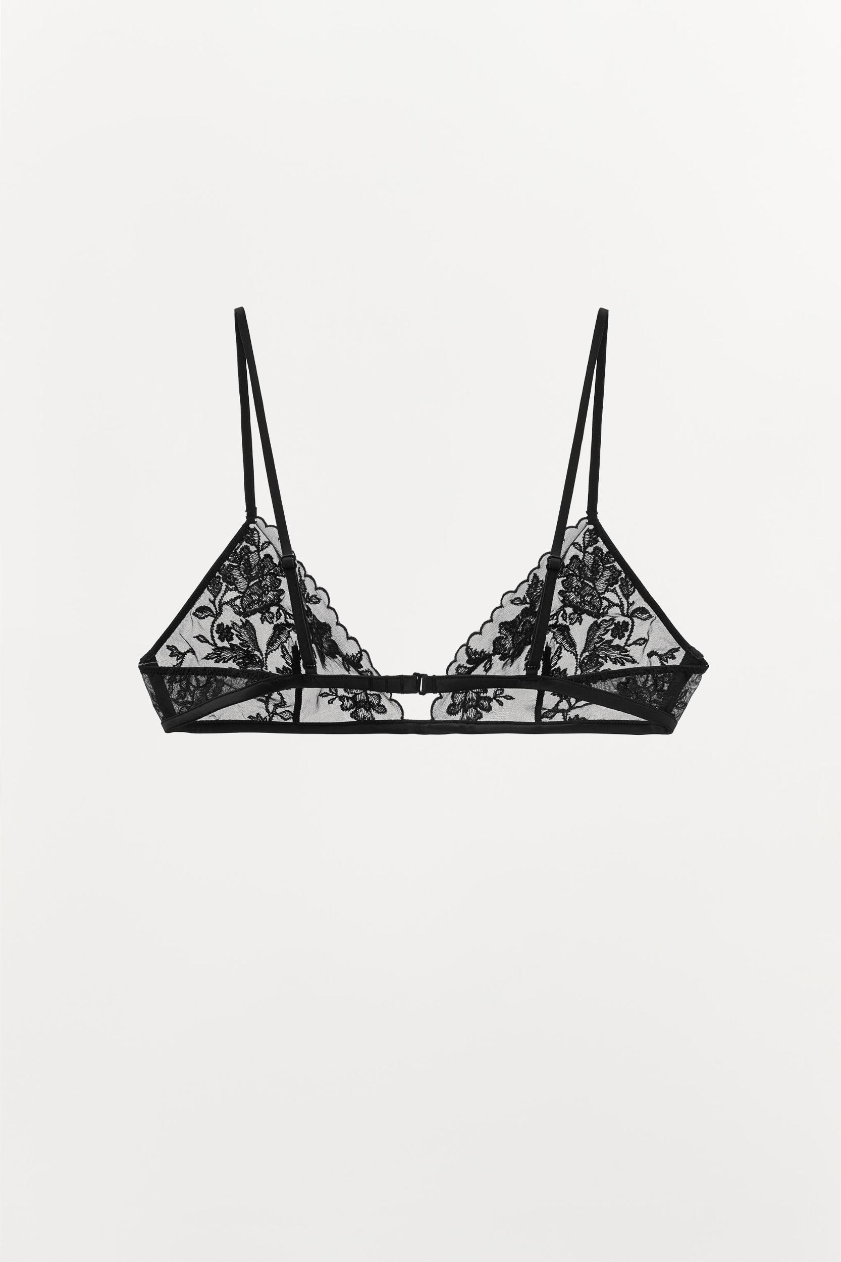 EMBROIDERED MESH TRIANGLE BRALETTE Product Image