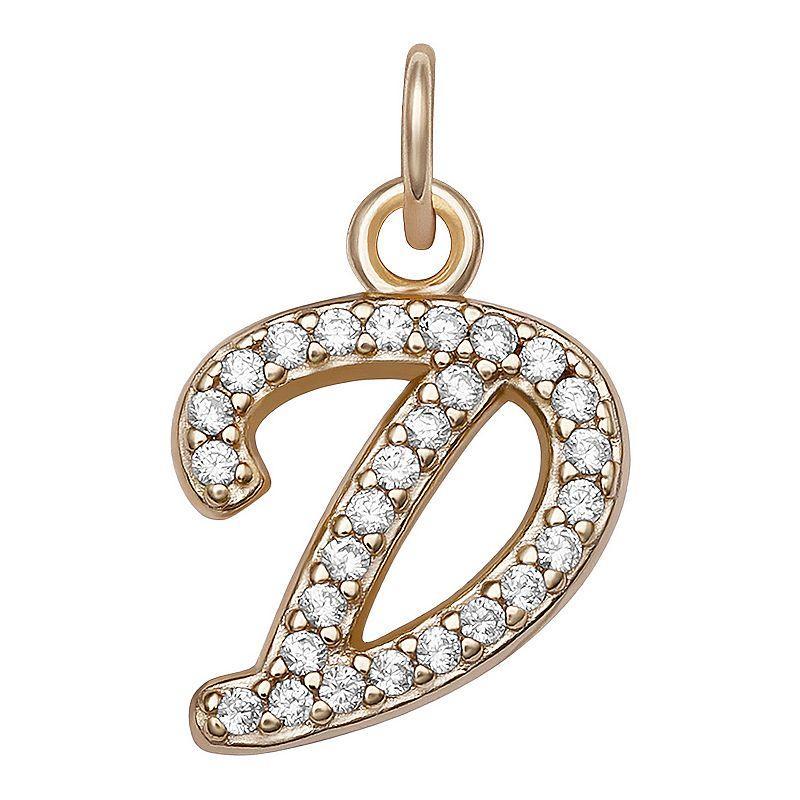 LC Lauren Conrad Sterling Silver Cubic Zirconia Initial Charm, Womens, Sterling Silver X Product Image