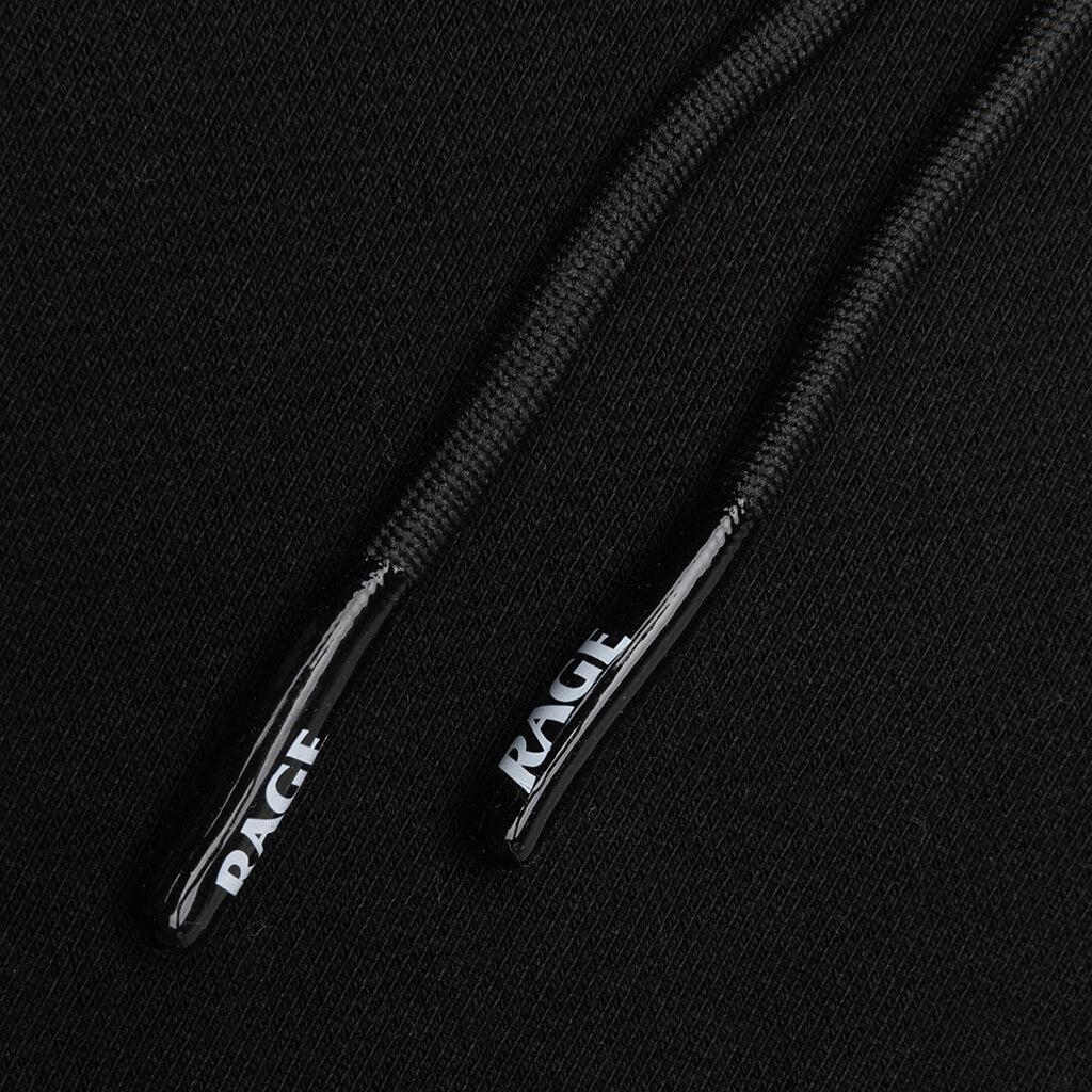 Distressed Hoodie Small Logo - Black Male Product Image