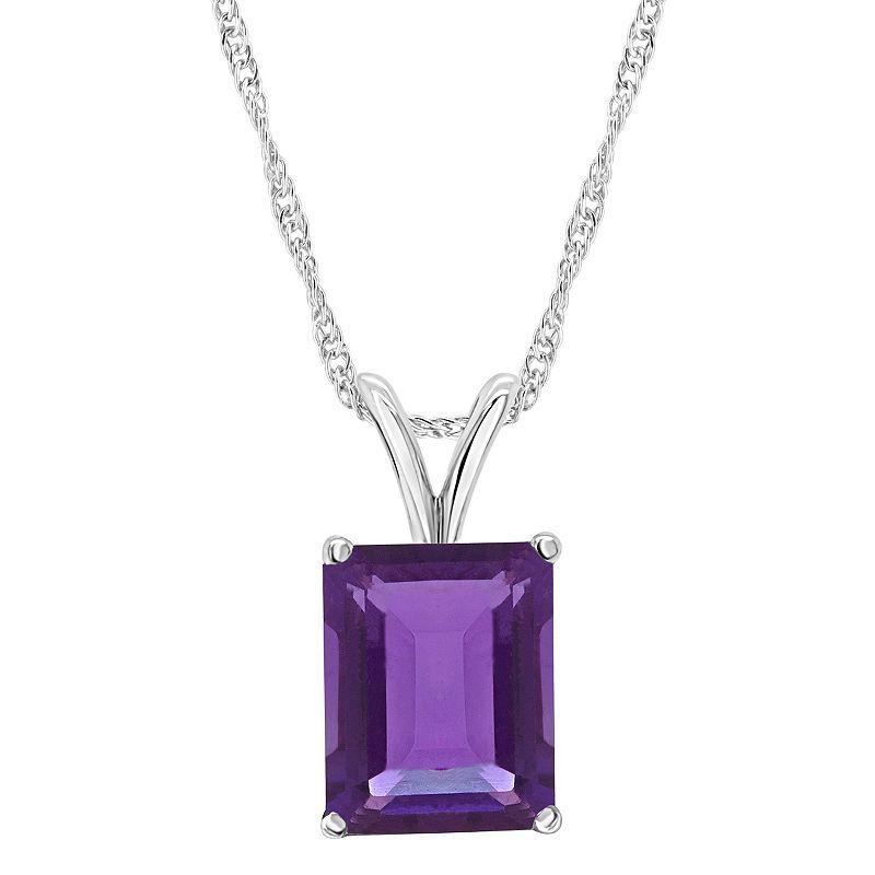 Alyson Layne Sterling Silver Gemstone Pendant Necklace, Womens Purple Product Image