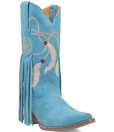 Dingo Day Dream Embroidered Suede Mid Western Boots Product Image