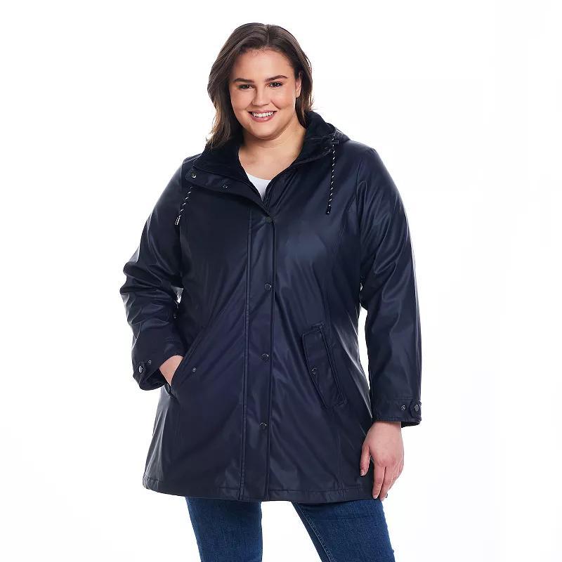 Plus Size Weathercast Hooded Midweight Rain Jacket, Women's, Size: 2XL, Yellow Yellow Product Image