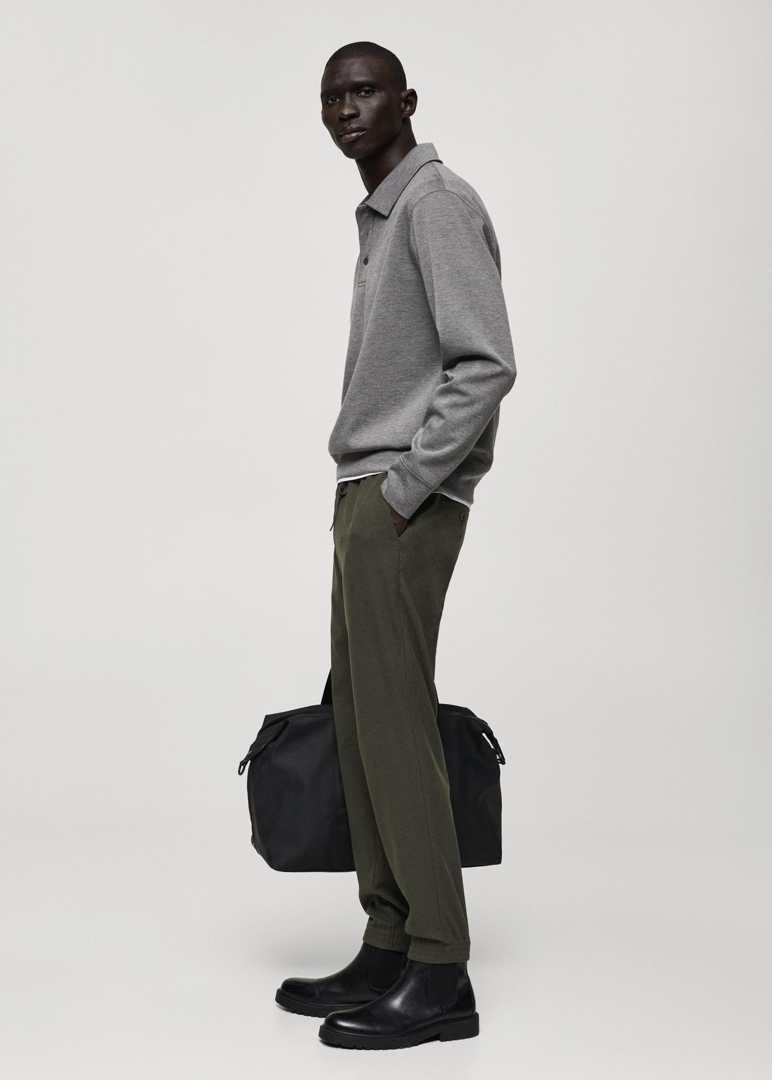 Cotton pants with adjustable drawstring - Men | MANGO USA Product Image