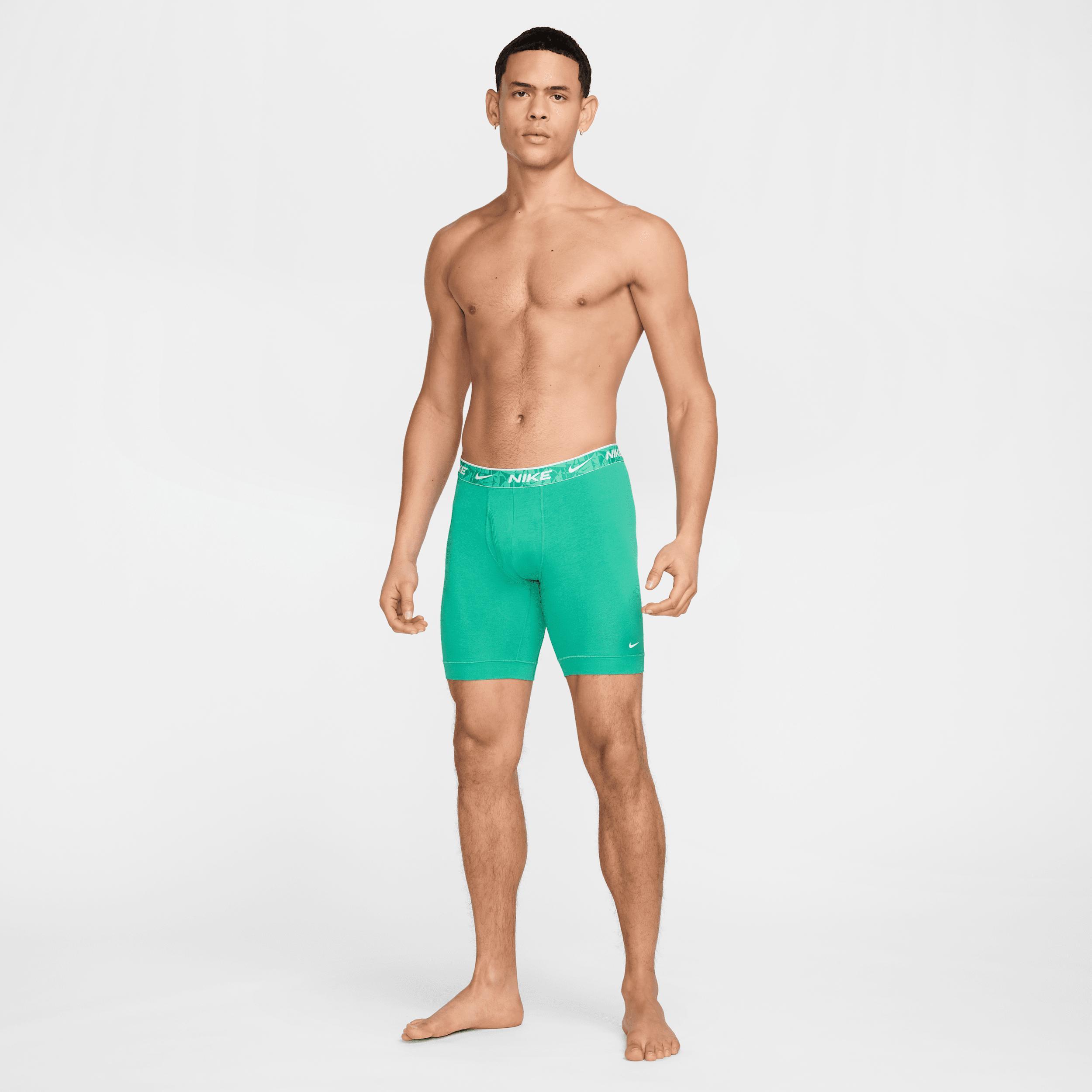 Nike Mens Dri-FIT Essential Cotton Stretch Long Boxer Briefs (3-Pack) | KE1168-325 Product Image