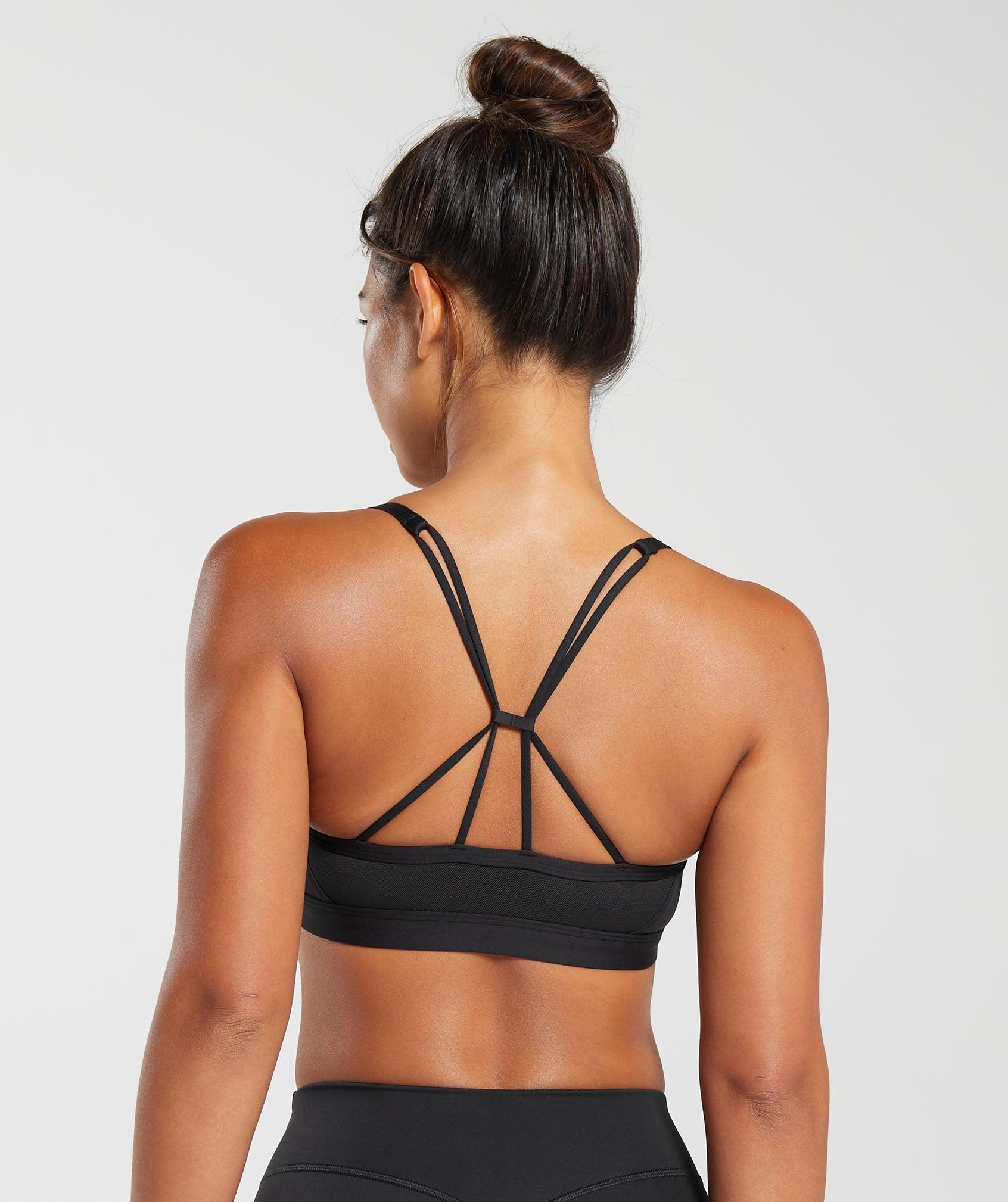 Gymshark Ruched Strappy Sports Bra - Black Female Product Image