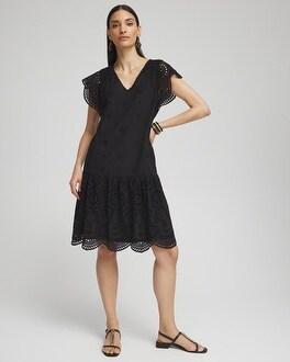 Eyelet Scallop Hem Dress Product Image